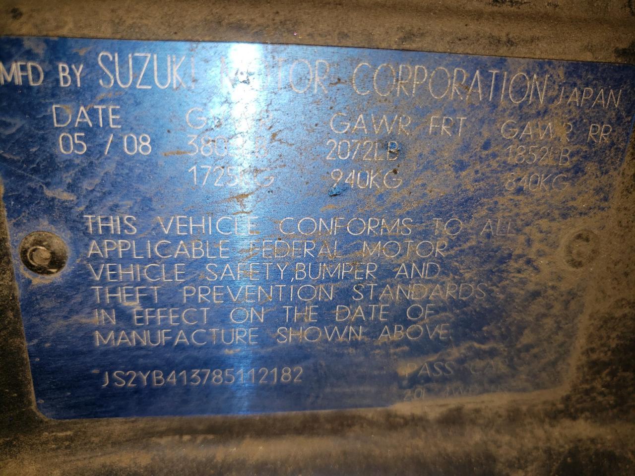 2008 SUZUKI SX4