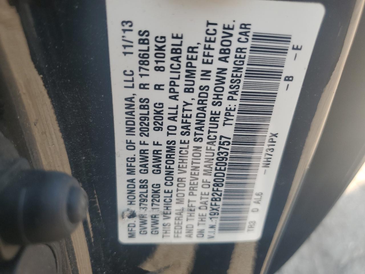 2013 HONDA CIVIC