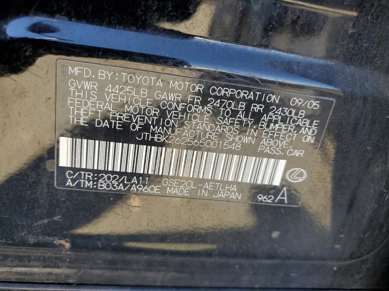 2006 LEXUS Is