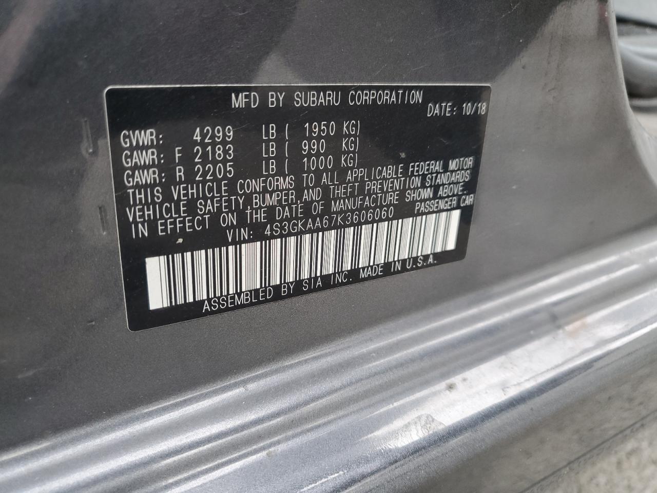 2019 SUBARU IMPREZA