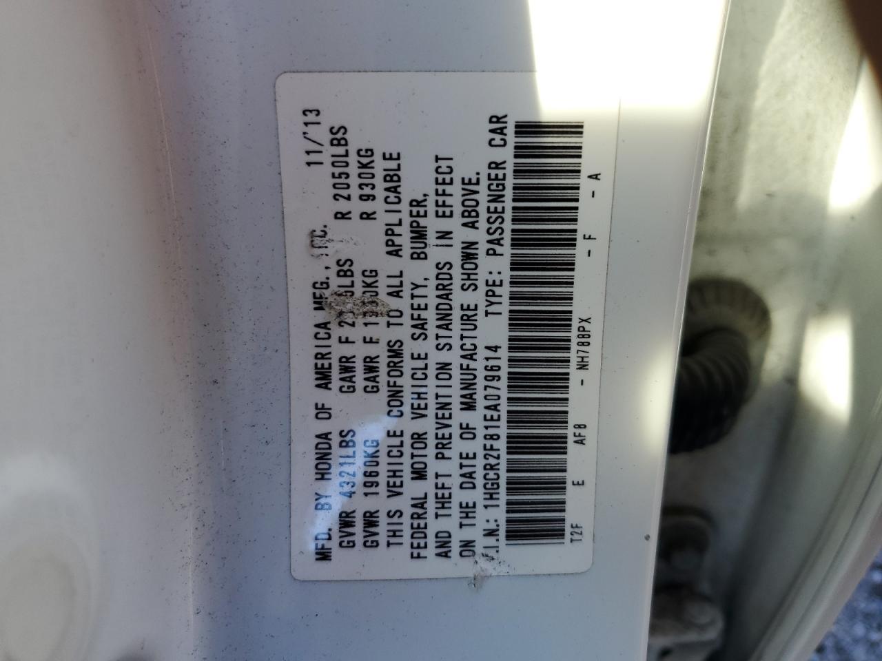2014 HONDA ACCORD