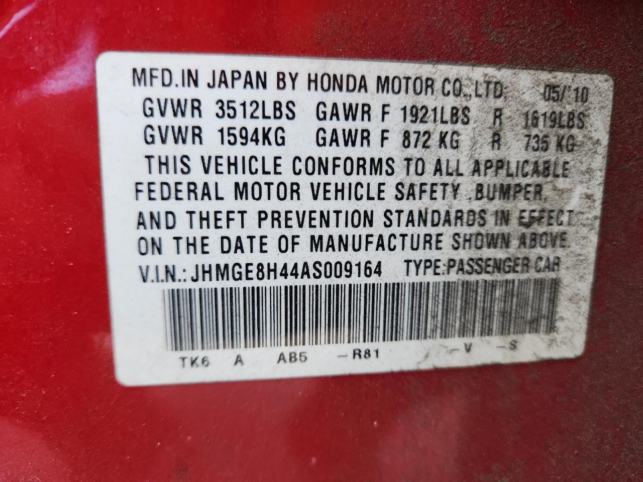 2010 HONDA FIT