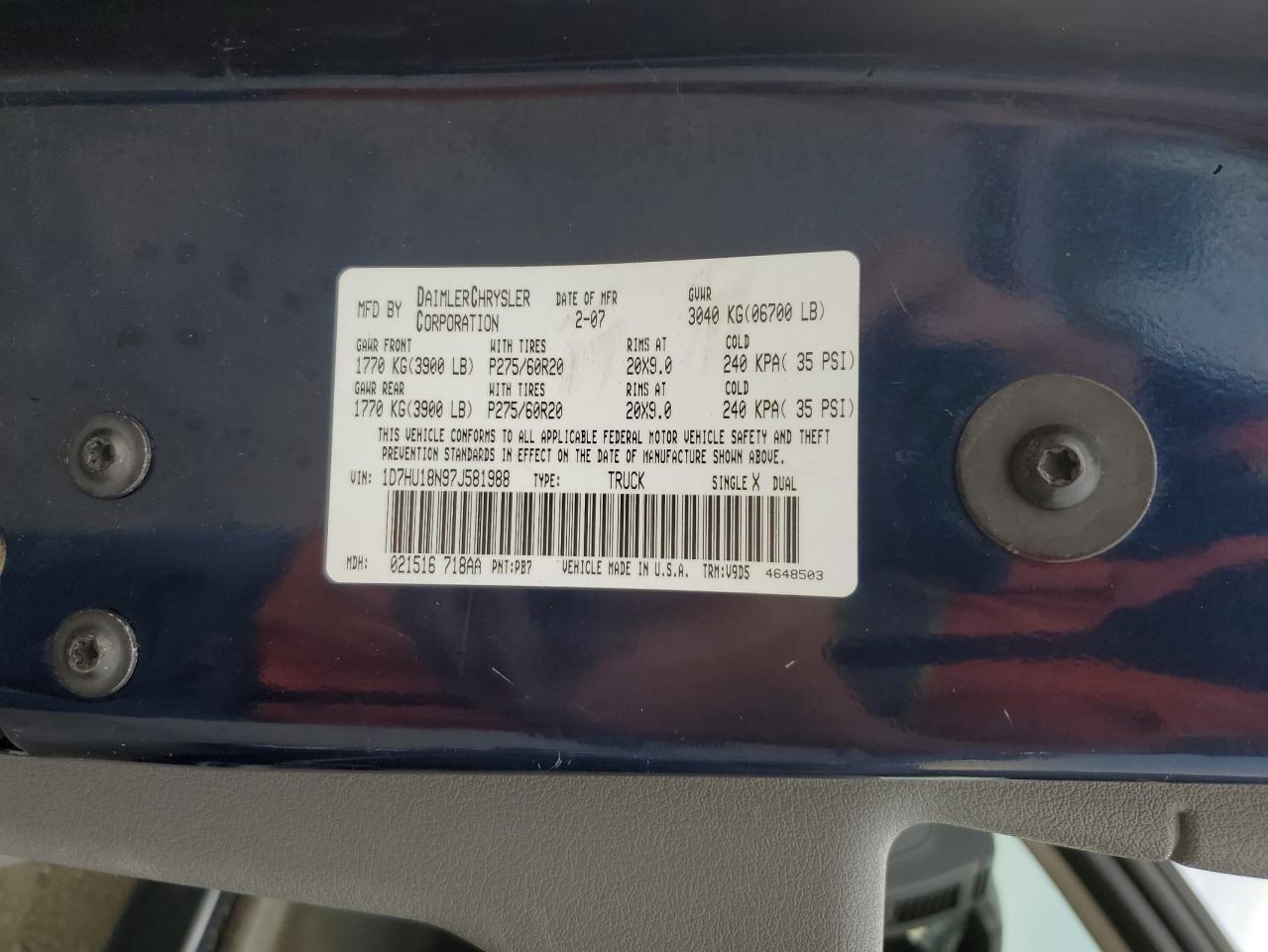 2007 DODGE RAM 1500