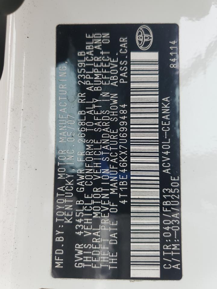 2007 TOYOTA CAMRY