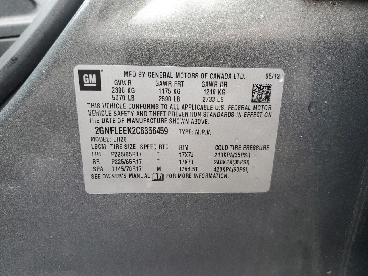 2012 CHEVROLET EQUINOX