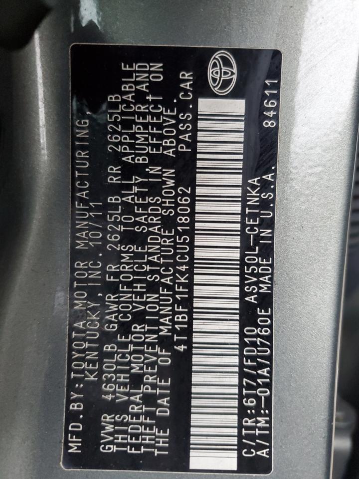 2012 TOYOTA CAMRY