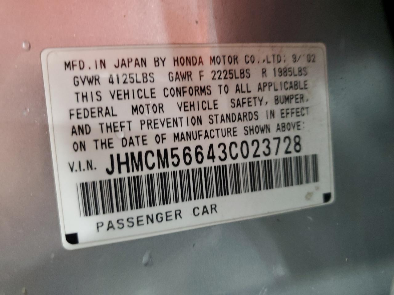 2003 HONDA ACCORD