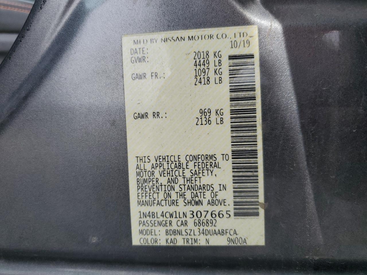 2020 NISSAN ALTIMA
