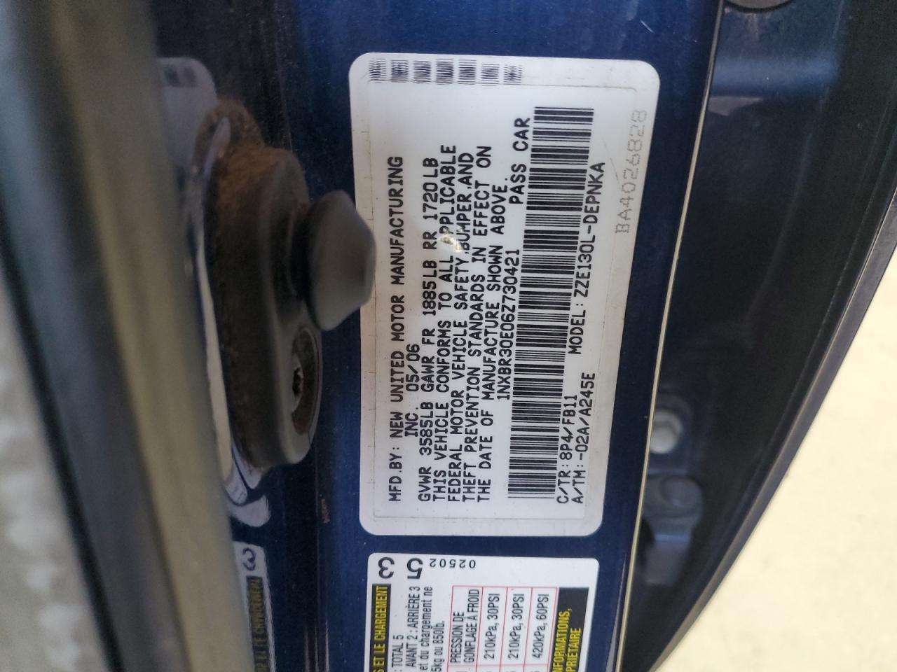 2006 TOYOTA COROLLA