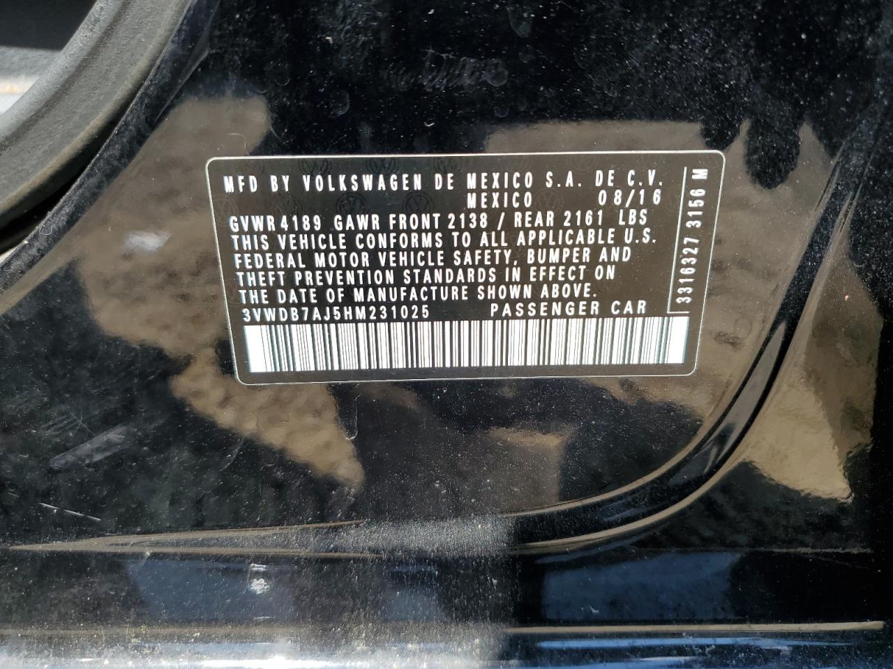 2017 VOLKSWAGEN JETTA