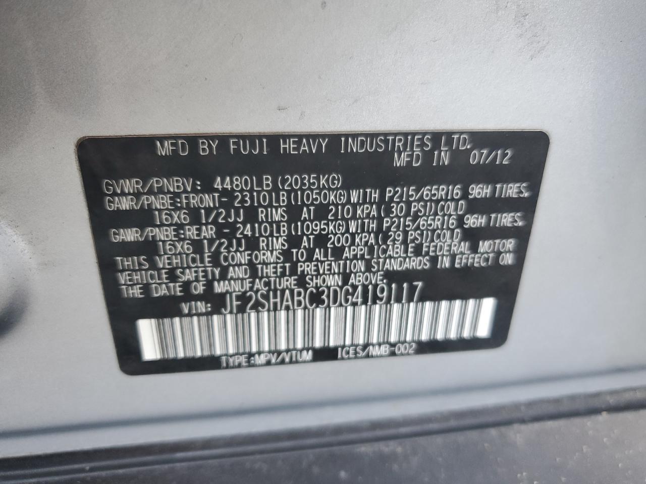 2013 SUBARU FORESTER