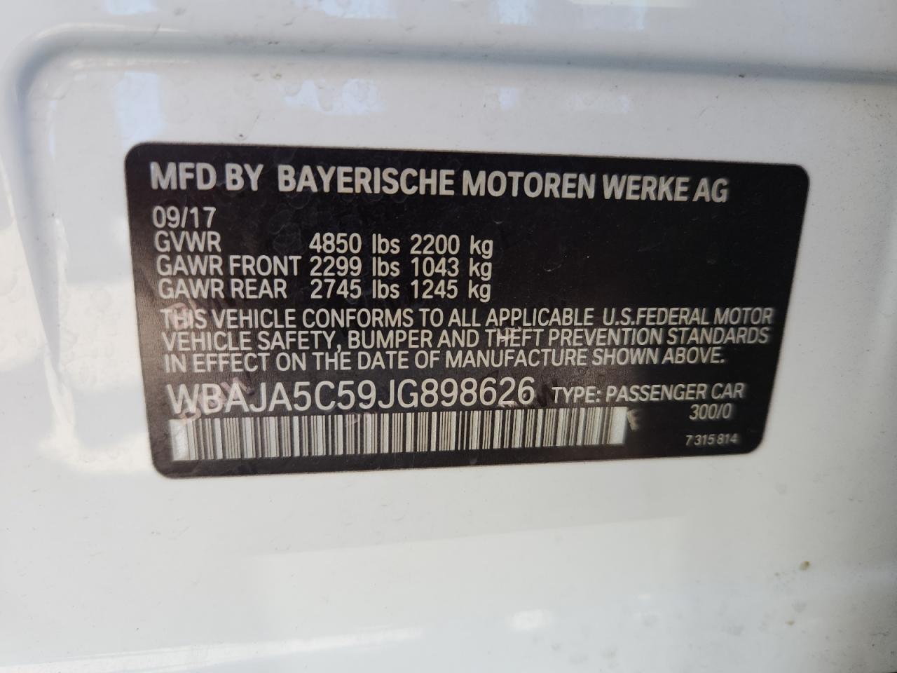 2018 BMW 5 series