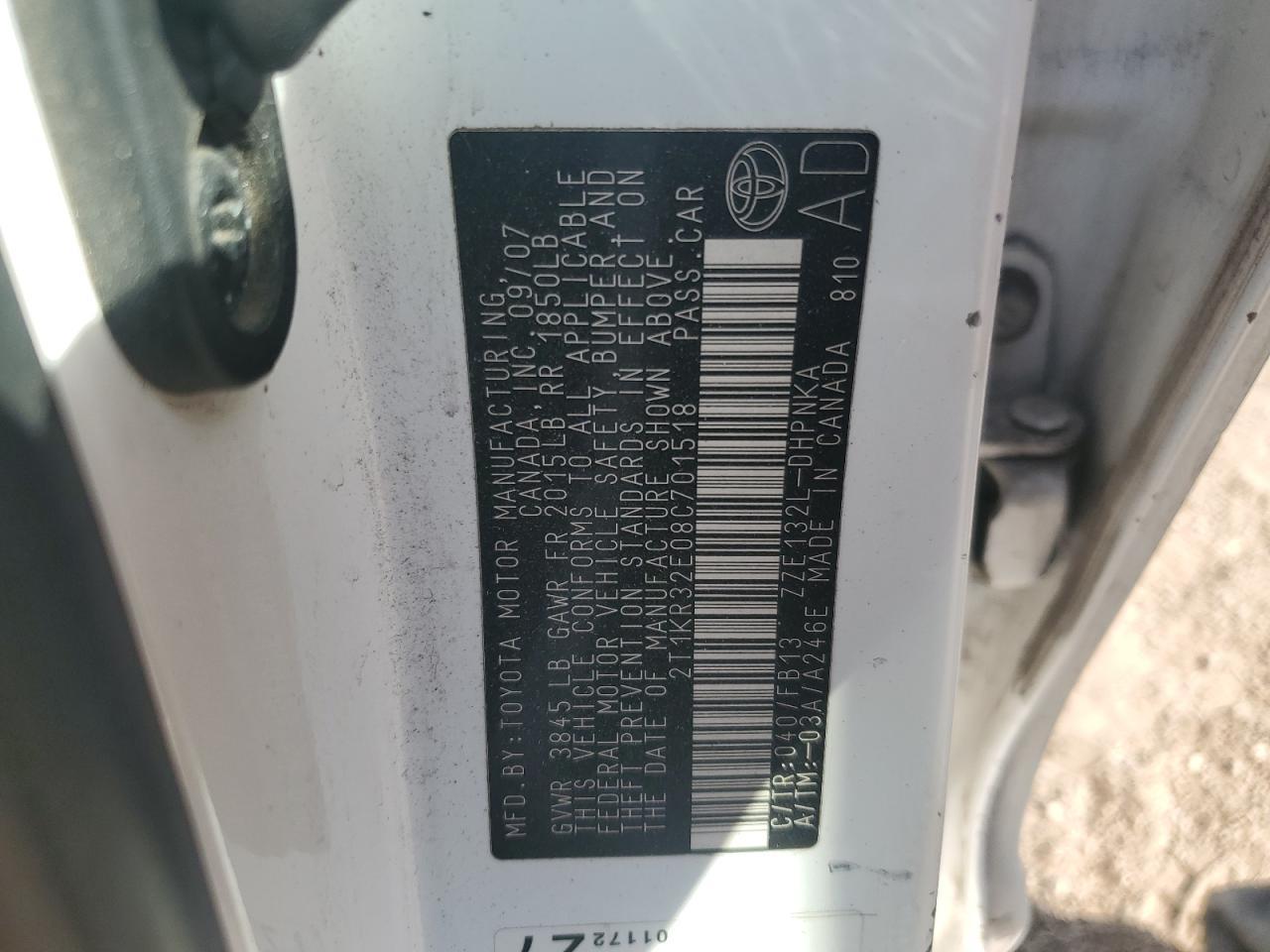 2008 TOYOTA COROLLA