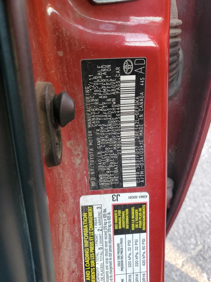 2012 TOYOTA COROLLA