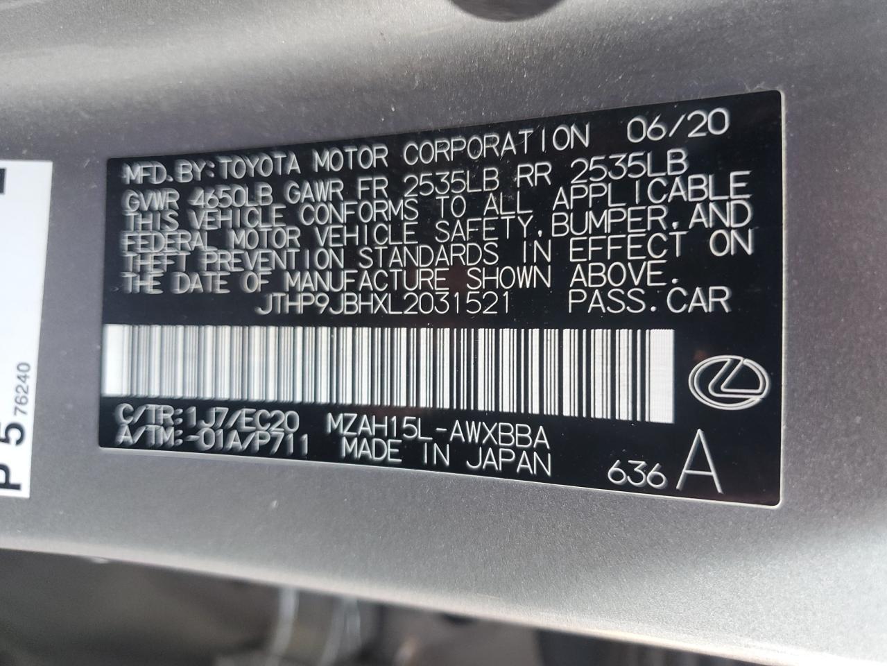 2020 LEXUS Ux