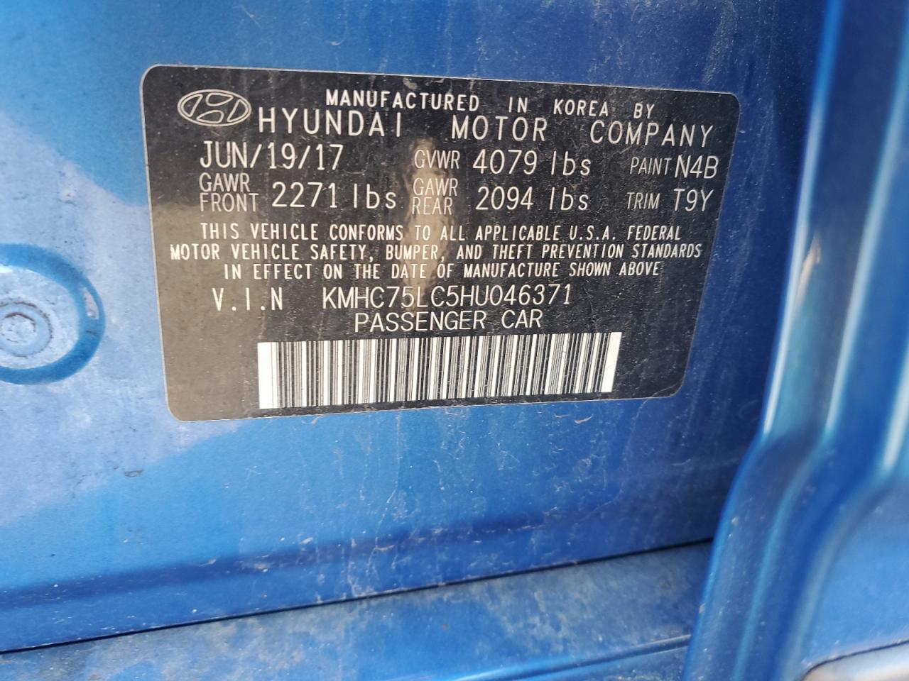 2017 HYUNDAI Ioniq