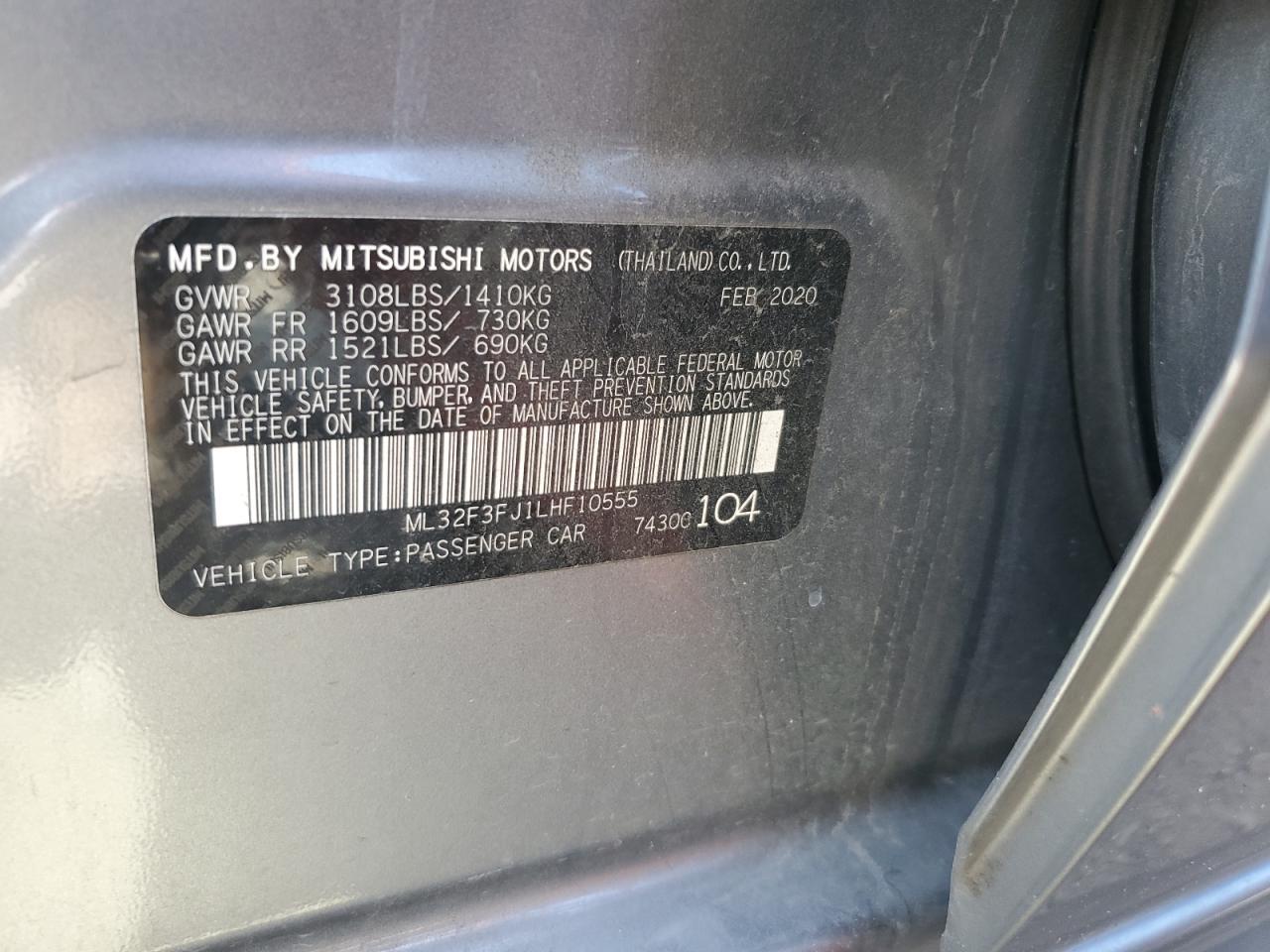 2020 MITSUBISHI MIRAGE