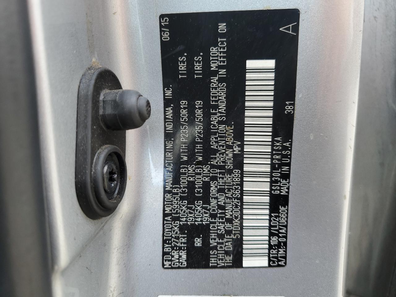 2015 TOYOTA SIENNA