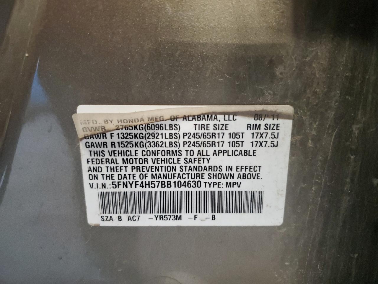 2011 HONDA PILOT