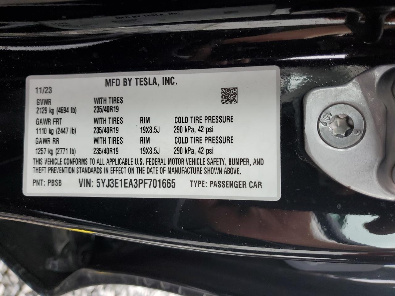 2023 TESLA MODEL 3