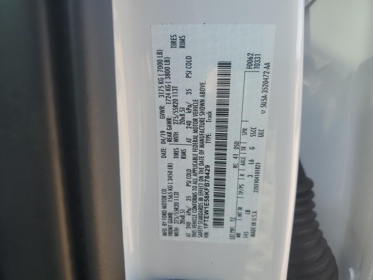 2019 FORD F-150 Lightning
