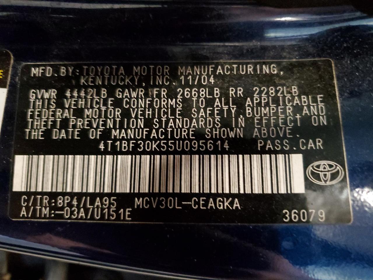 2005 TOYOTA CAMRY