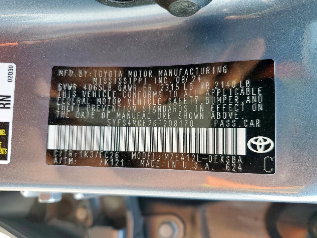 2024 TOYOTA COROLLA