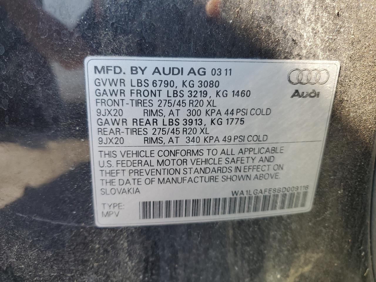 2011 AUDI Q7
