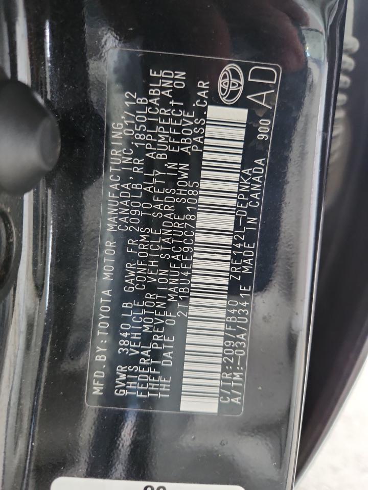 2012 TOYOTA COROLLA