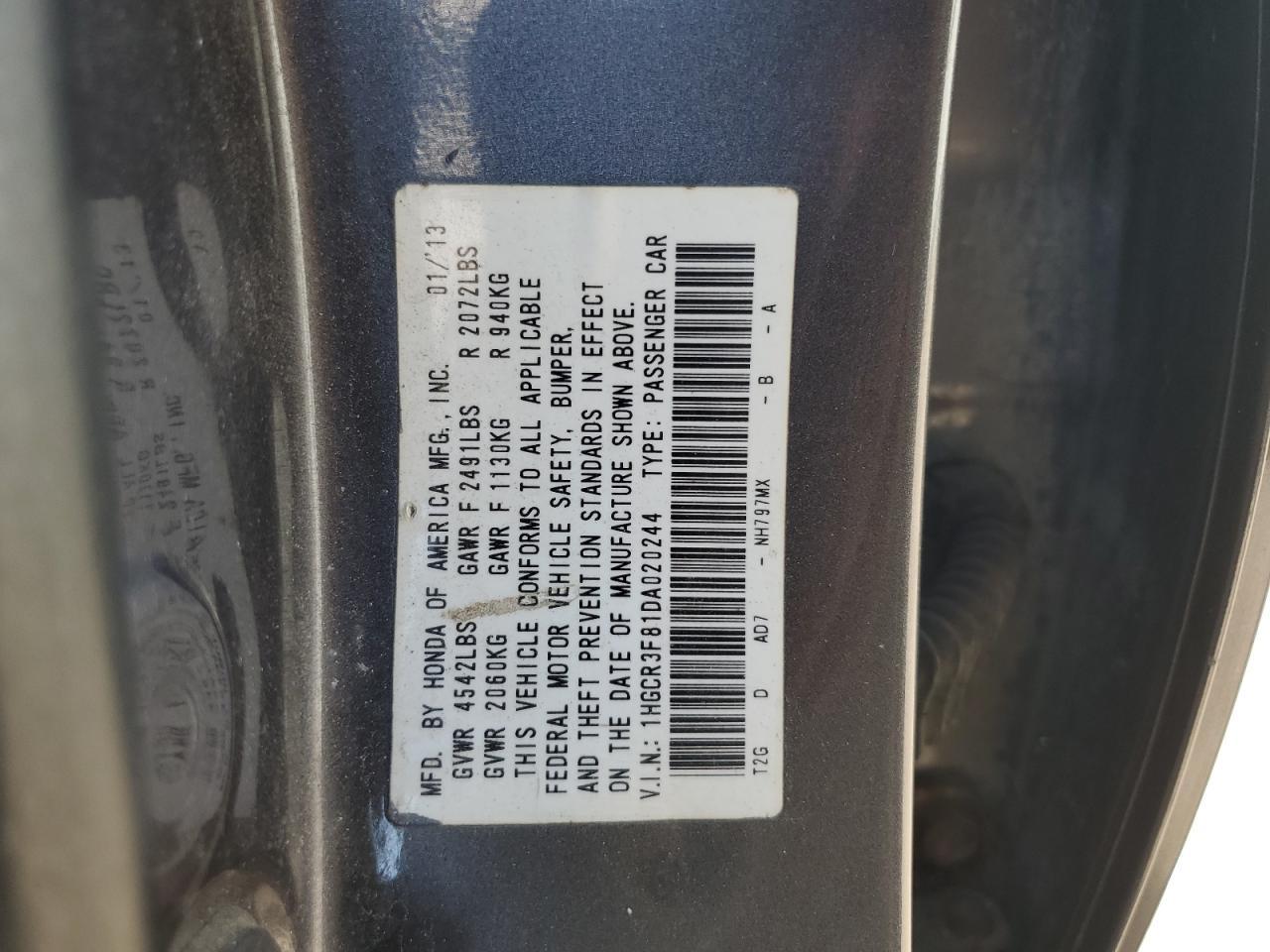 2013 HONDA ACCORD