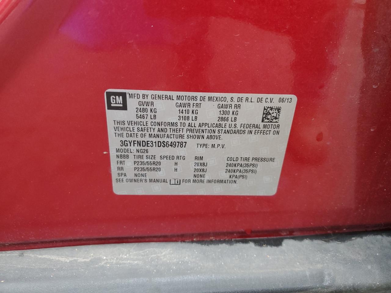 2013 CADILLAC SRX