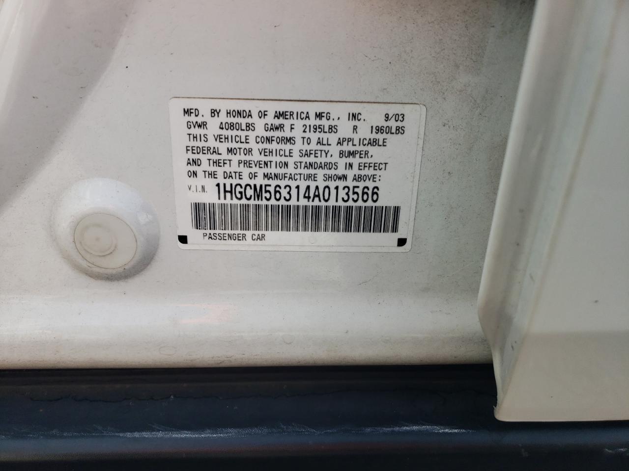 2004 HONDA ACCORD