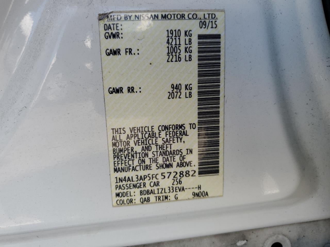 2015 NISSAN ALTIMA