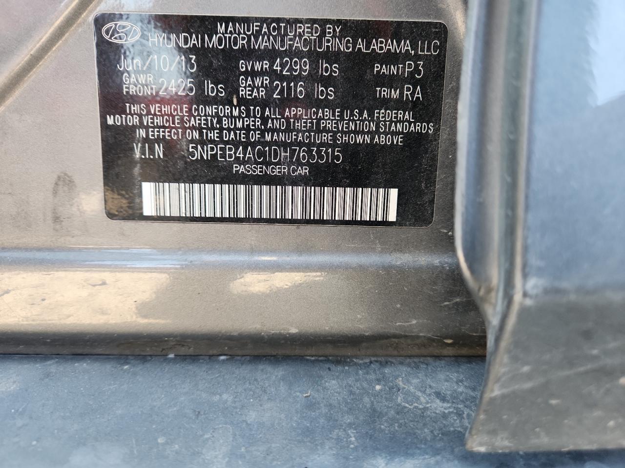 2013 HYUNDAI SONATA