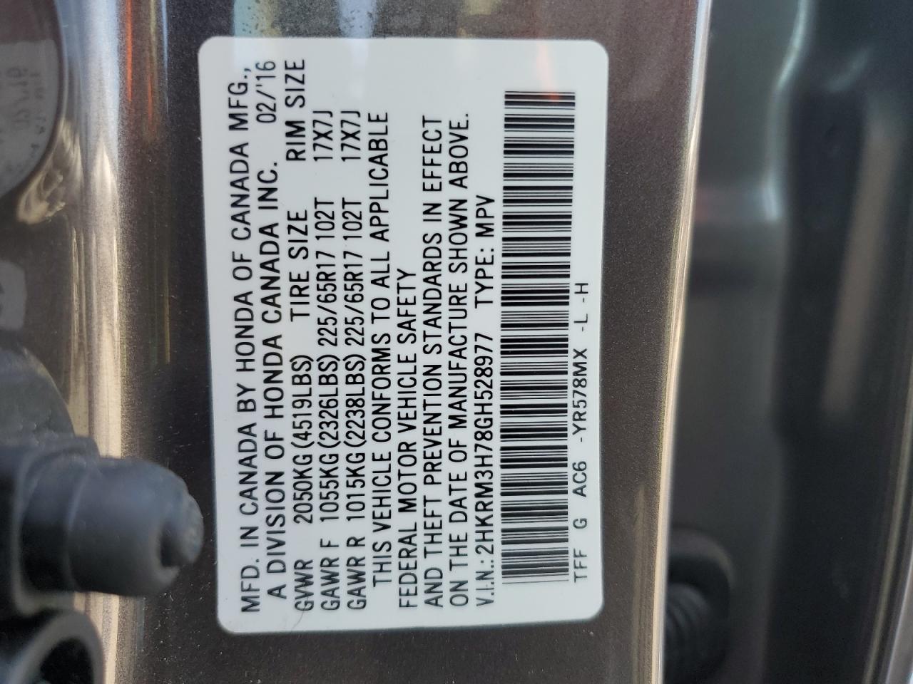 2016 HONDA CR-V