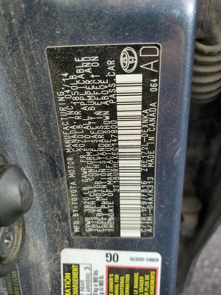 2014 TOYOTA COROLLA