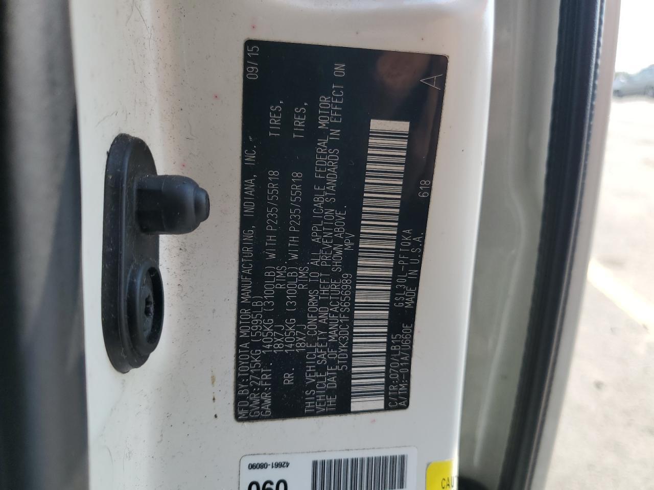 2015 TOYOTA SIENNA