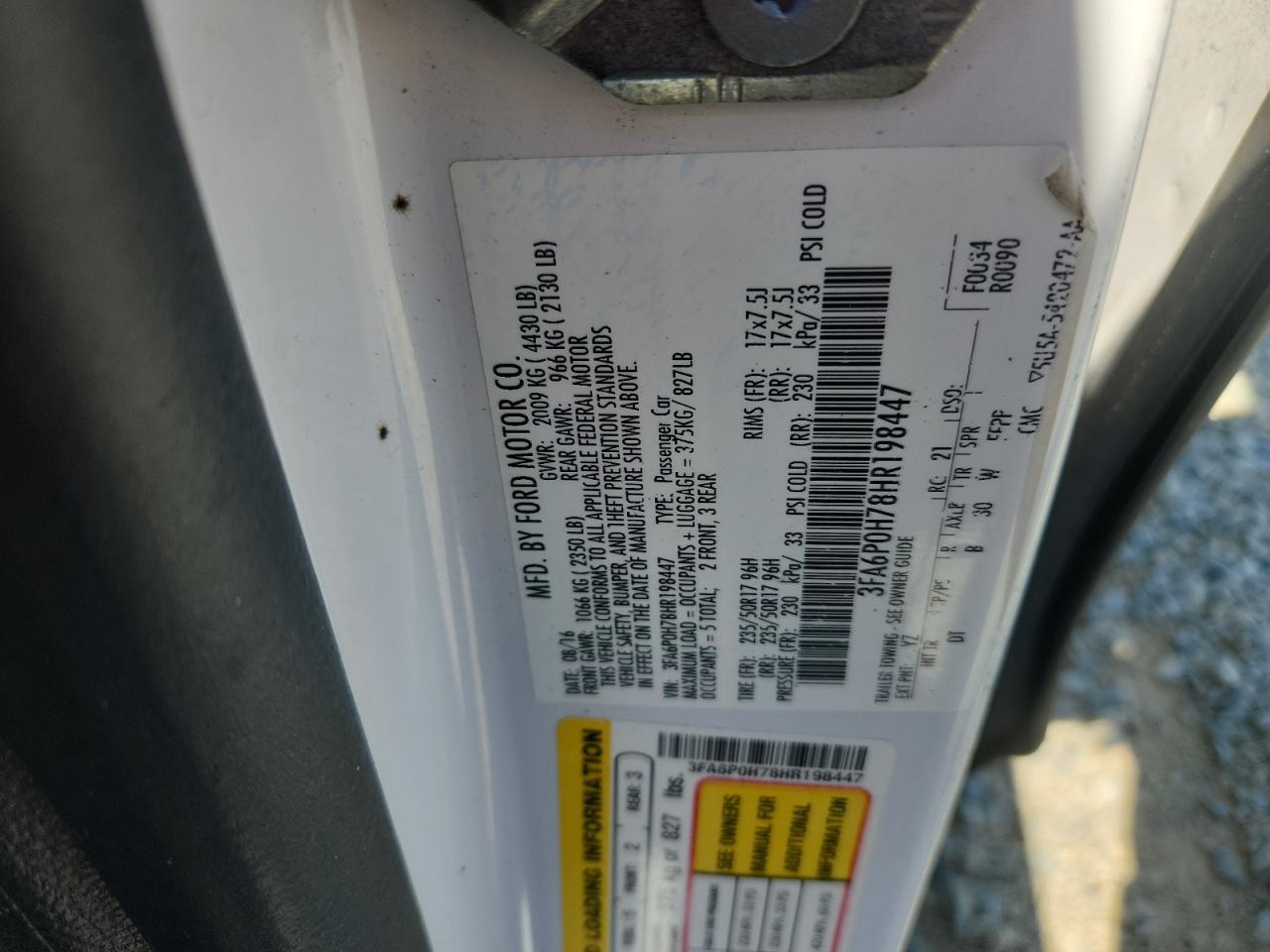 2017 FORD FUSION