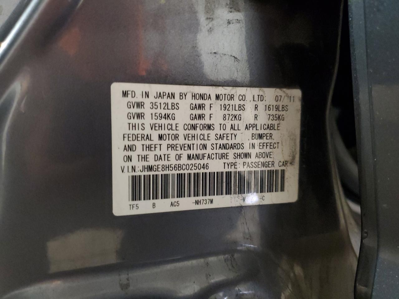 2011 HONDA FIT