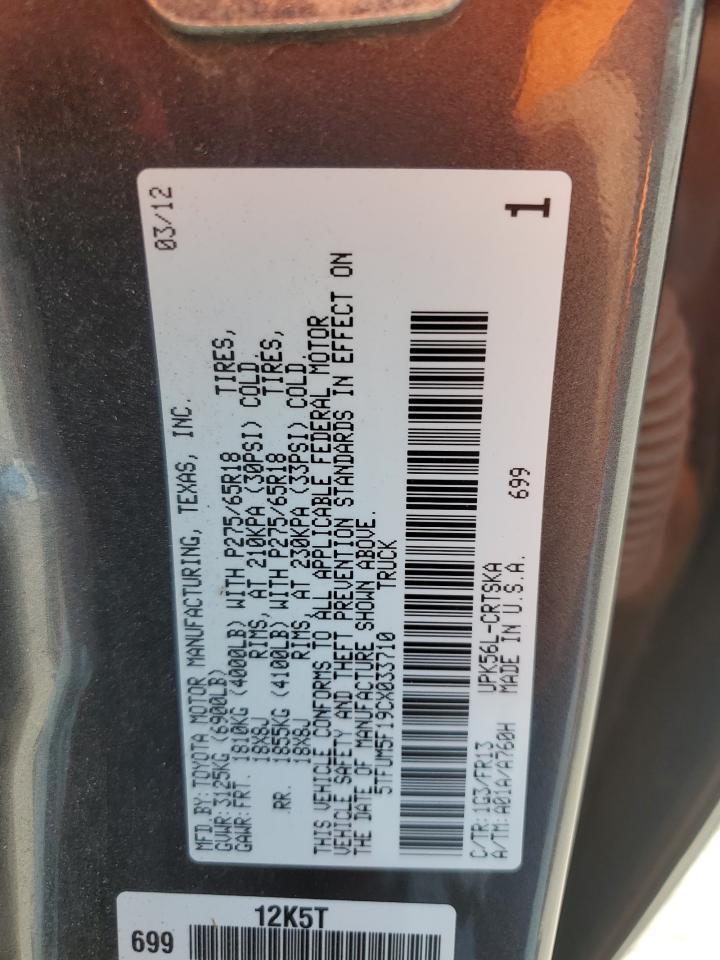 2012 TOYOTA TUNDRA