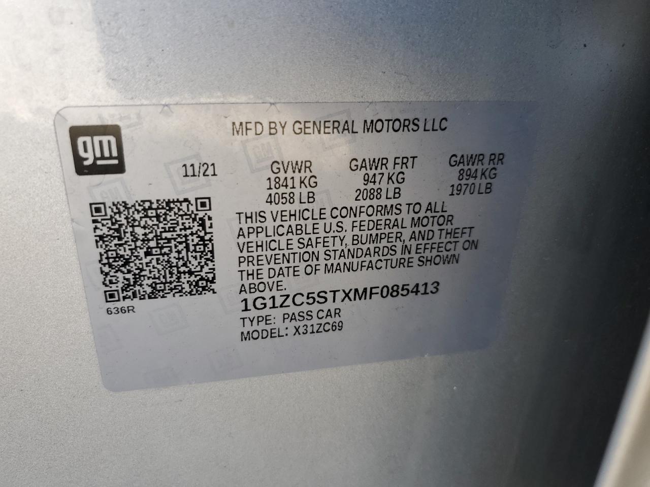 2021 CHEVROLET MALIBU