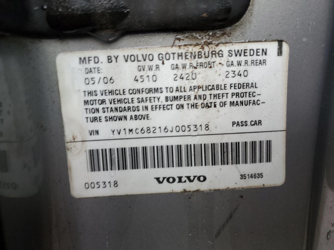 2006 VOLVO C70