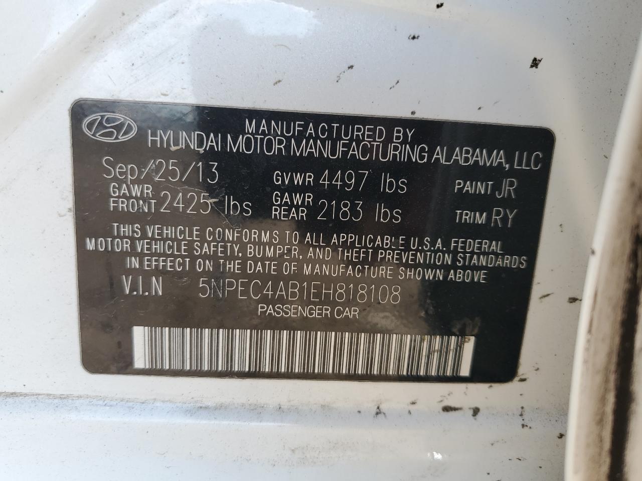 2014 HYUNDAI SONATA