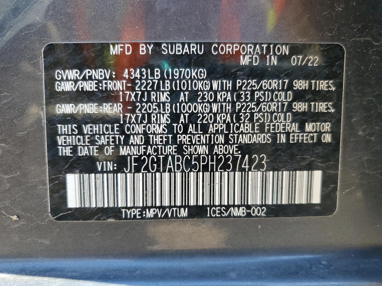 2023 SUBARU Crosstrek
