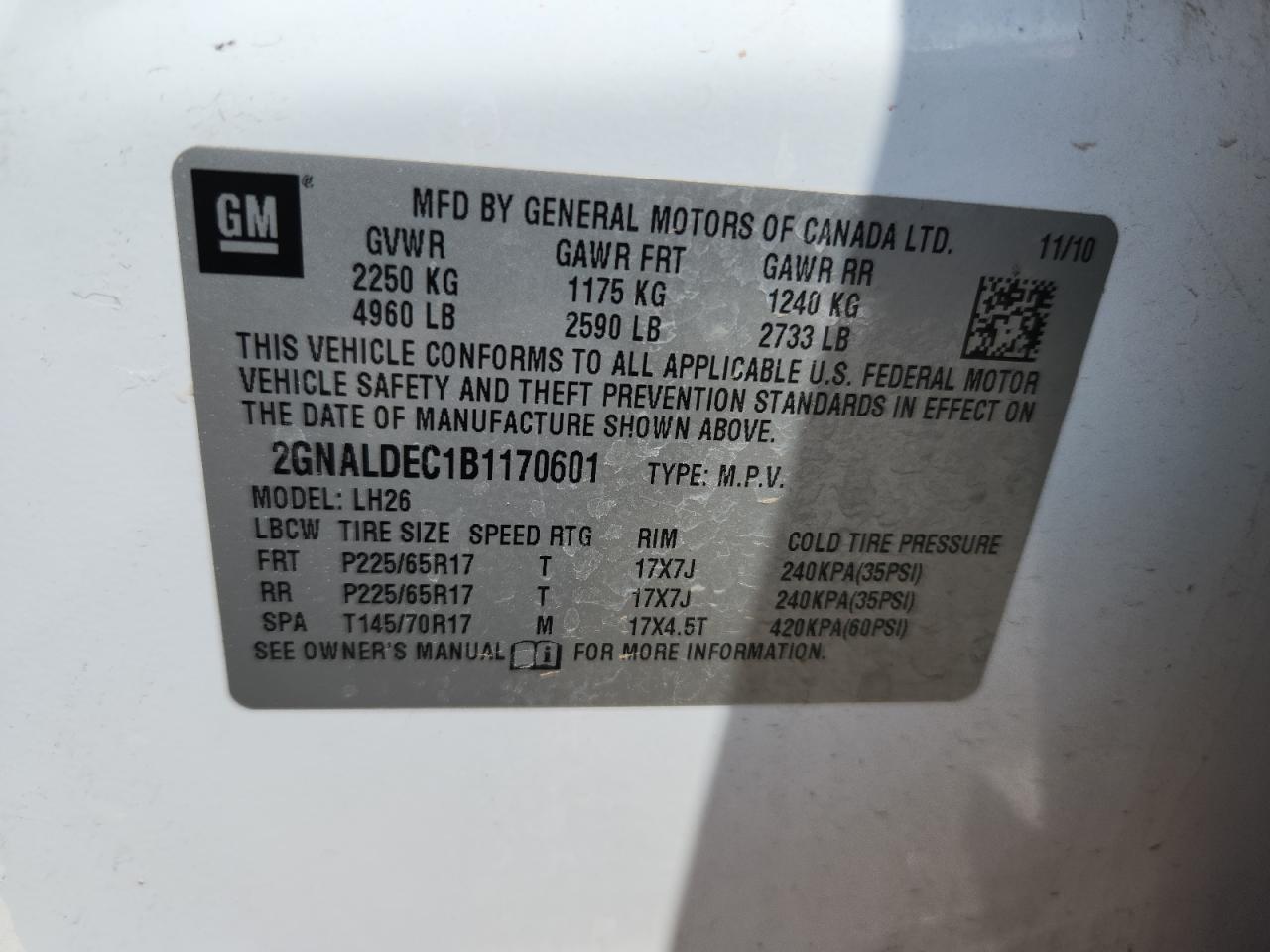 2011 CHEVROLET EQUINOX
