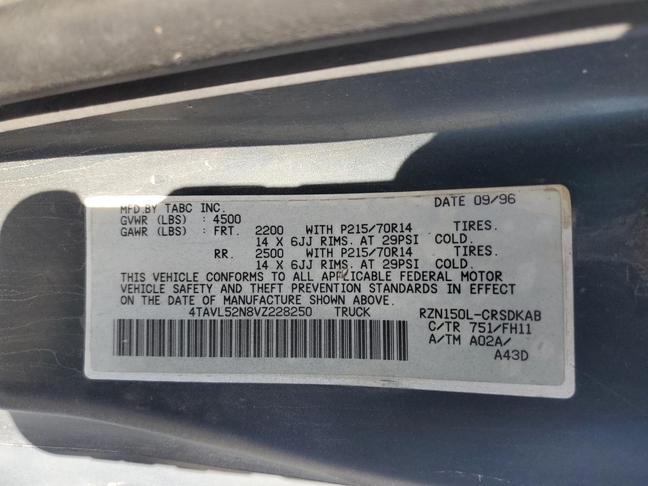1997 TOYOTA TACOMA