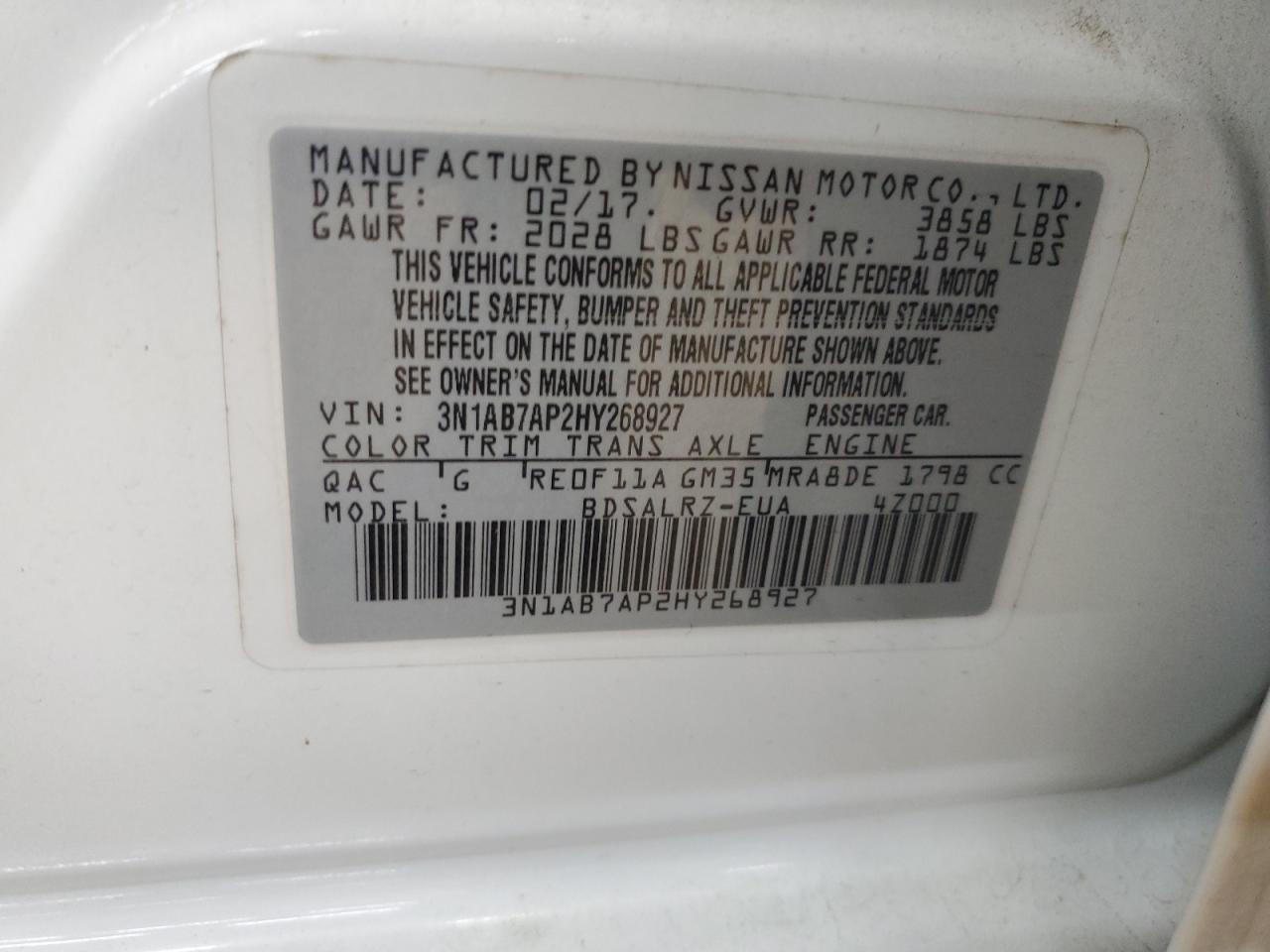 2017 NISSAN SENTRA