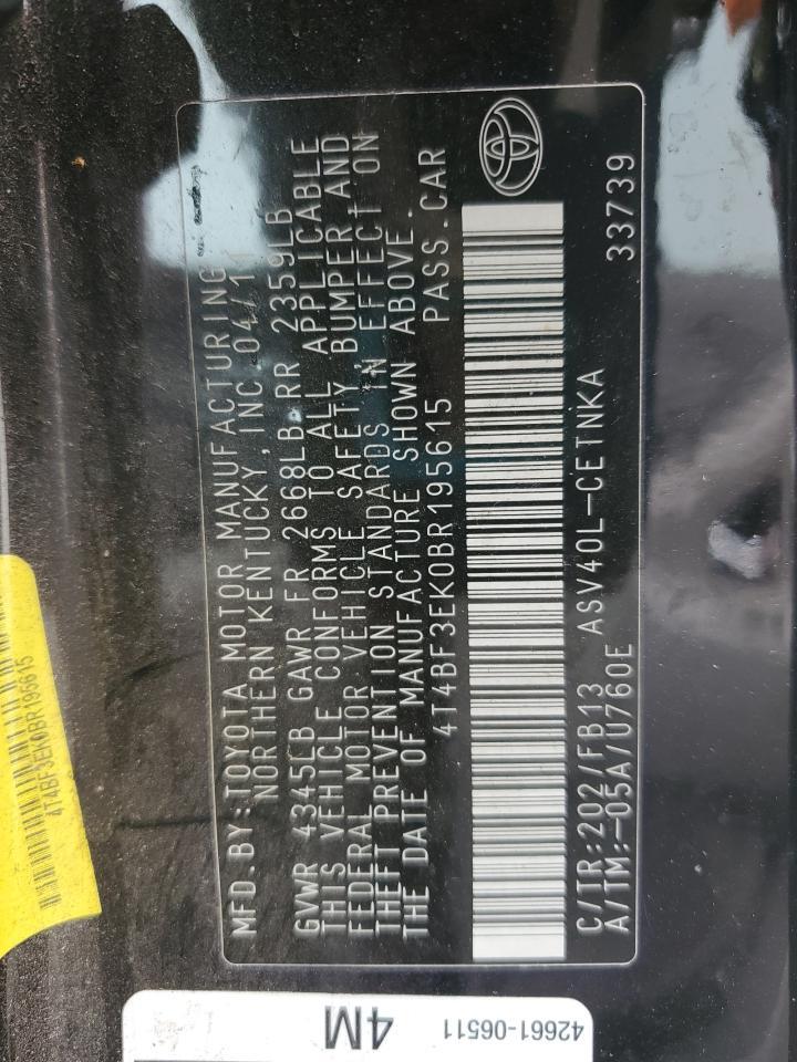 2011 TOYOTA CAMRY