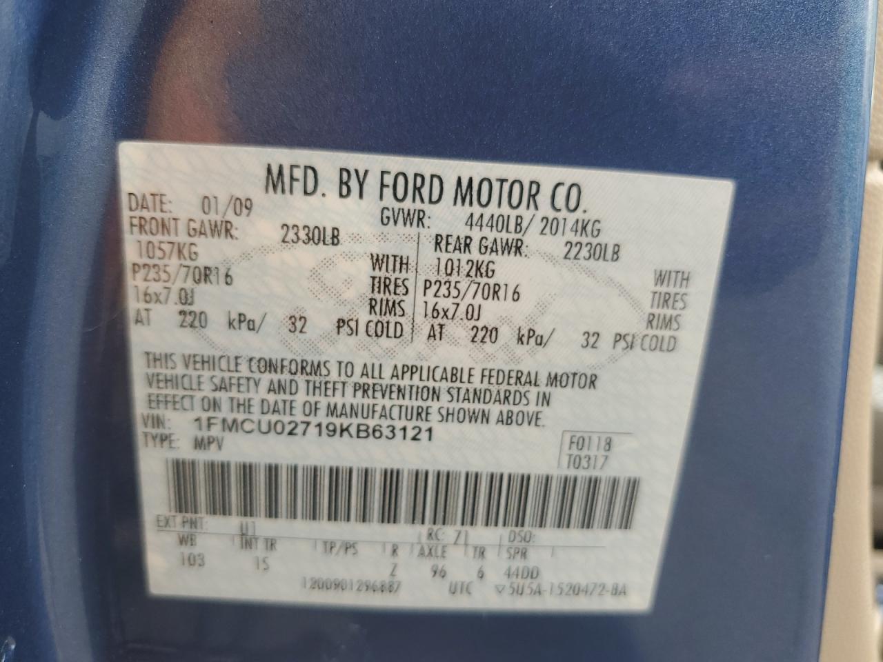 2009 FORD ESCAPE