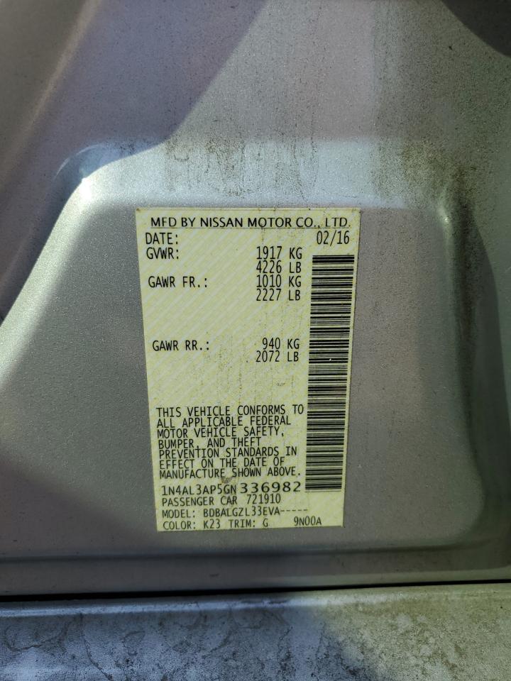 2016 NISSAN ALTIMA